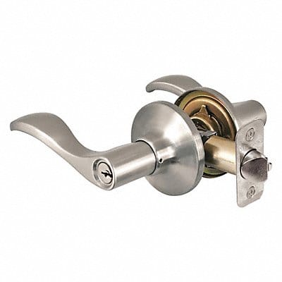 Lever Lockset Satin Nickel Wave Style