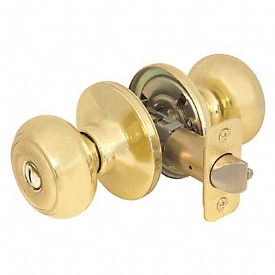 Knob Lockset Rusk Style Polished Brass