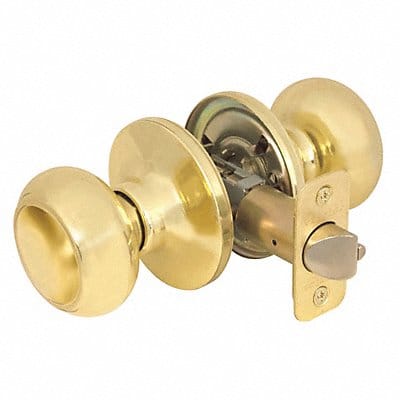 Knob Lockset Rusk Style Polished Brass