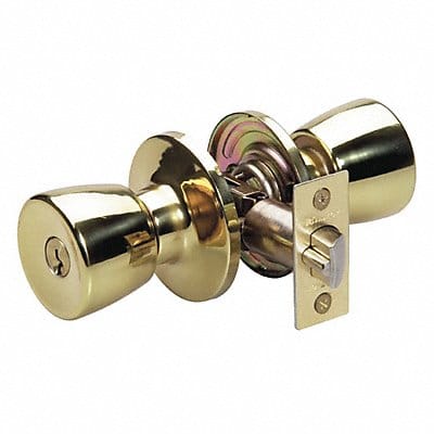 Knob Lockset Tulip Style Polished Brass