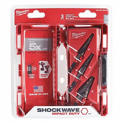 Step Drill Bit Set 1/8 to 7/8 Sz Range