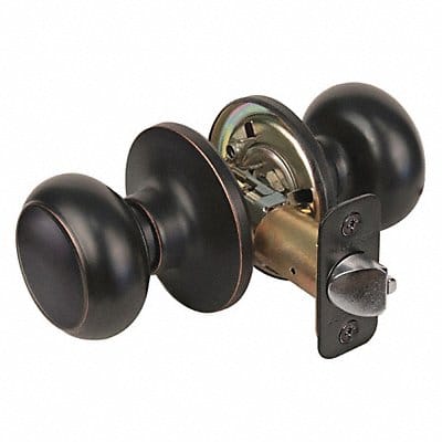 Knob Lockset Rusk Style Aged Bronze