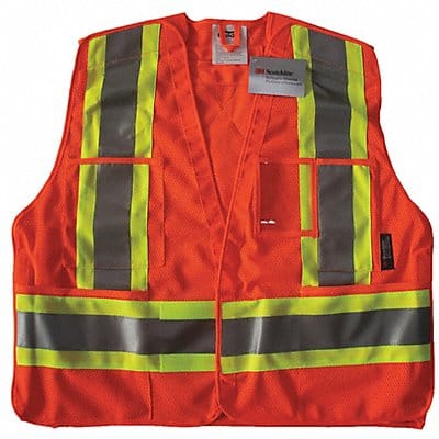 Safety Vest Orange/Red S/M Hook-and-Loop