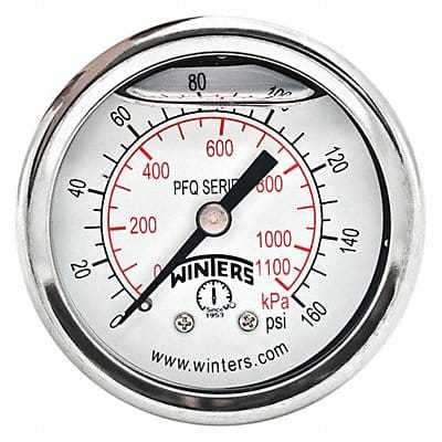 K4539 Pressure Gauge 2 Dial Size Silver