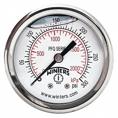 K4539 Pressure Gauge 2 Dial Size Silver