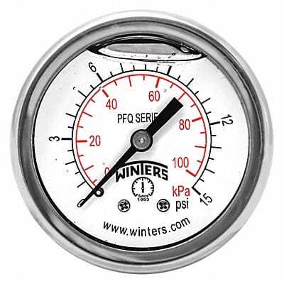 K4540 Pressure Gauge 2 Dial Size Silver