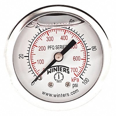 K4540 Pressure Gauge 2 Dial Size Silver