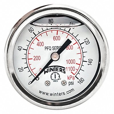 K4540 Pressure Gauge 2 Dial Size Silver