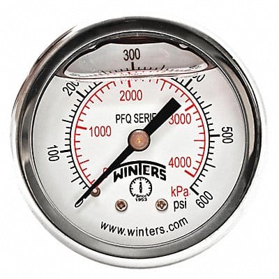 K4540 Pressure Gauge 2 Dial Size Silver