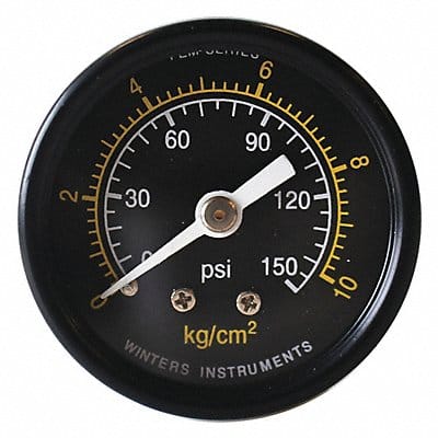 Pressure Gauge 1-1/2 Dial Size Black