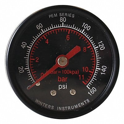 Pressure Gauge 2 Dial Size Black