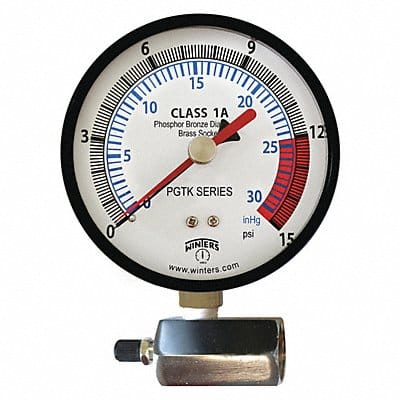 K4558 Pressure Gauge 4 Dial Size Black