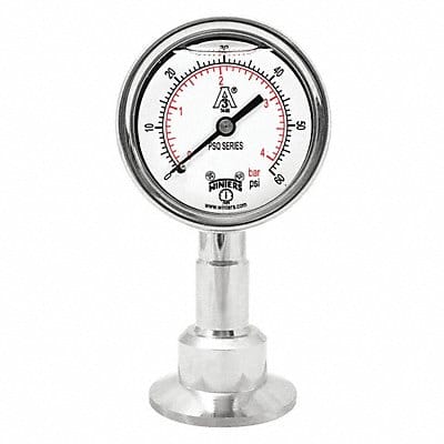 Pressure Gauge 2-1/2 Dial Size Silver