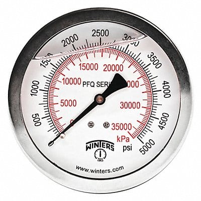 Pressure Gauge 4 Dial Size Silver