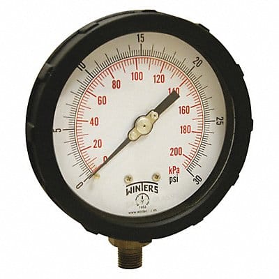 K4215 Pressure Gauge 4 Dial Size Black