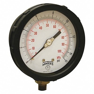 K4215 Pressure Gauge 4 Dial Size Yellow