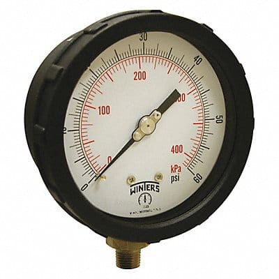 K4215 Pressure Gauge 4 Dial Size Yellow