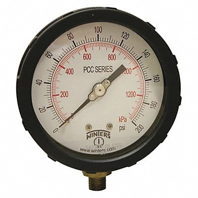 K4215 Pressure Gauge 4 Dial Size Yellow