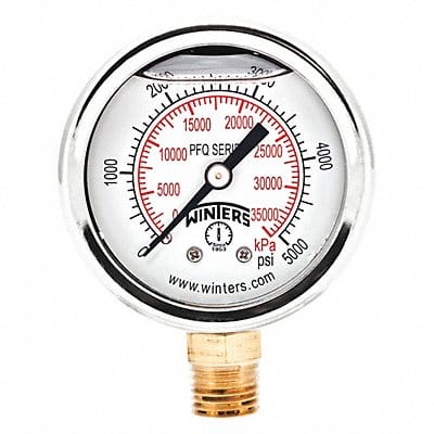 Pressure Gauge 2 Dial Size Silver