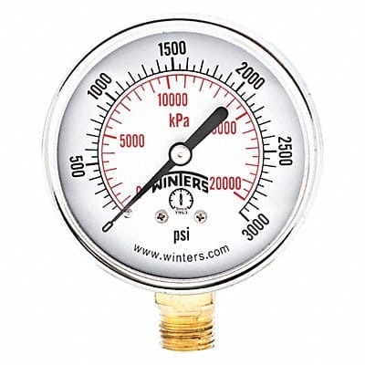 Pressure Gauge 2-1/2 Dial Size Black