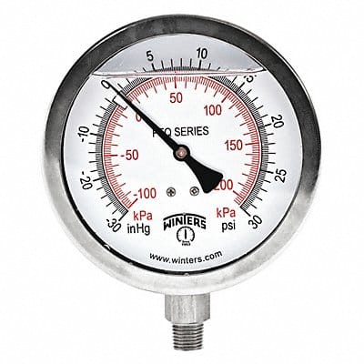 Compound Gauge 4 Dial Size Silver