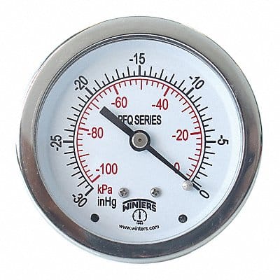 Pressure Gauge 2-1/2 Dial Size Silver