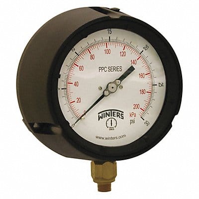 Pressure Gauge 4-1/2 Dial Size Black