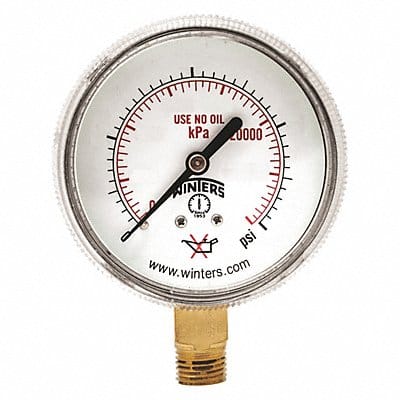 K4562 Pressure Gauge 2 Dial Size Brass