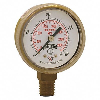 K4562 Pressure Gauge 2 Dial Size Brass