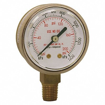 K4562 Pressure Gauge 2 Dial Size Brass