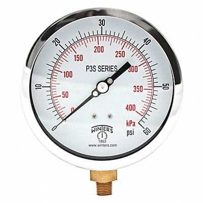 Pressure Gauge 4-1/2 Dial Size Black