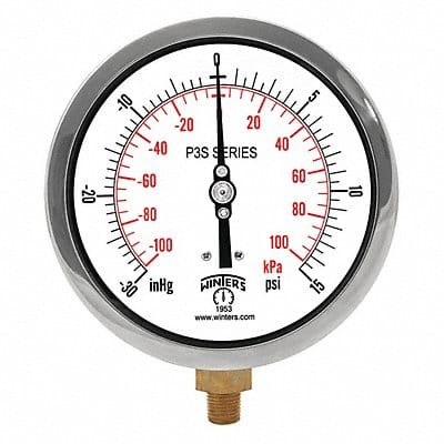 Compound Gauge 4-1/2 Dial Size Black