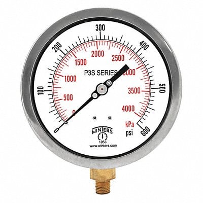 K4527 Pressure Gauge 4-1/2 Dial Size Black