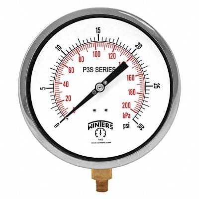 K4528 Pressure Gauge 6 Dial Size Black