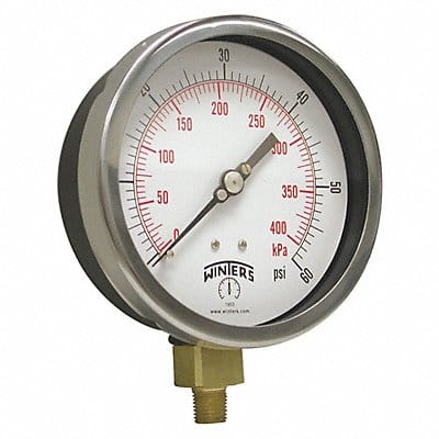 K4528 Pressure Gauge 6 Dial Size Black