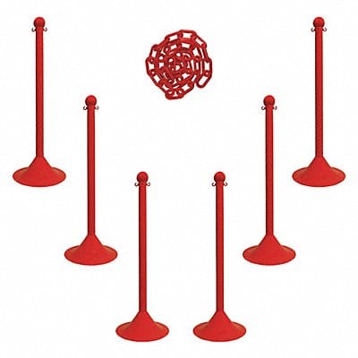 Barrier Post Kit 41 H Red Plastic Post