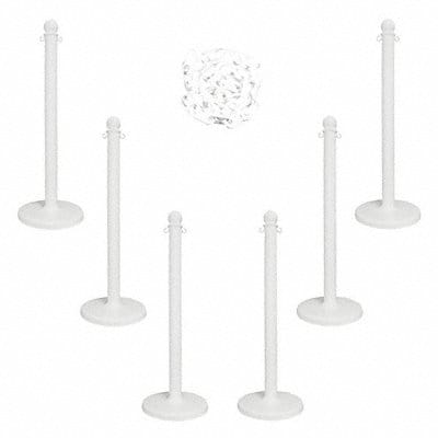 Barrier Post Kit 40 H Wht Plastic Post