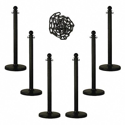 Barrier Post Kit 40 H Black Plastic Post