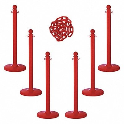 Barrier Post Kit 40 H Red Plastic Post