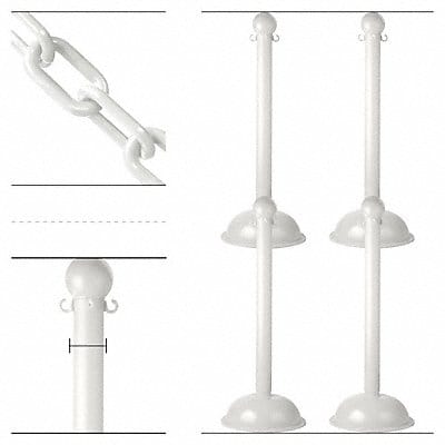 Barrier Post Kit 41 H White Plastic Post