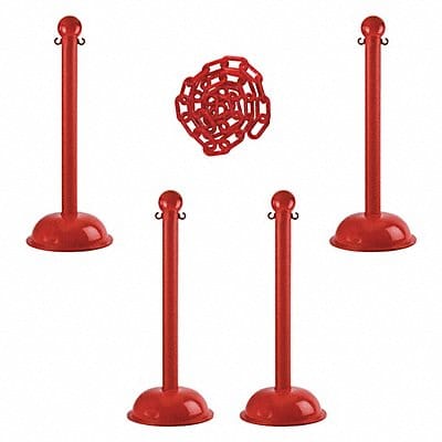 Barrier Post Kit 41 H Red Plastic Post