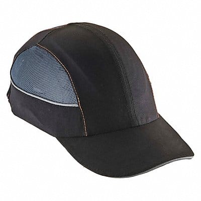 J6837 Bump Cap Front Brim Hook-and-Loop Black