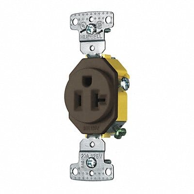 Receptacle Brown 125VAC Mounting Flush