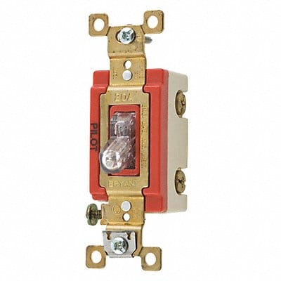 Pilot Light Wall Switch Clear 20A