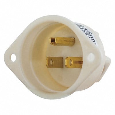 Flanged Inlet White 15 A Oval 5-15P