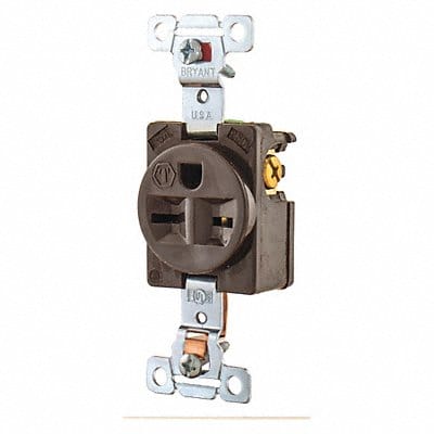 Receptacle Brwn 15A Nylon 1.5 HP 2 Poles