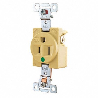 Receptacle Ivory 15A Nylon 0.5 HP