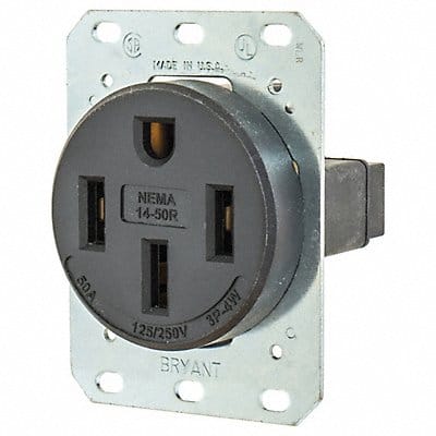 Receptacle Black 50 A 3P4W Black