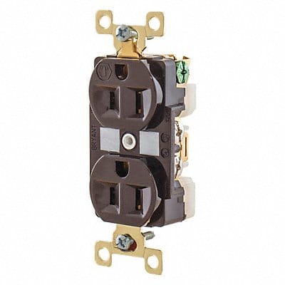 Receptacle Brwn Nylon 0.5 HP 2 Poles