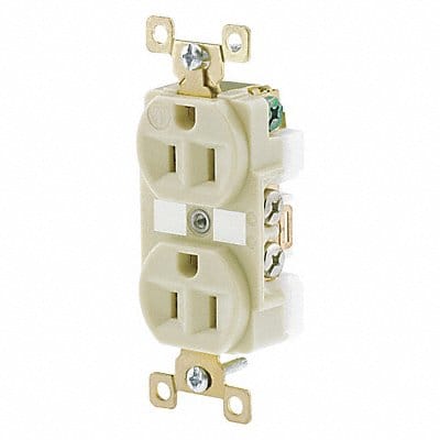 Receptacle Ivory Nylon 0.5 HP 2 Poles